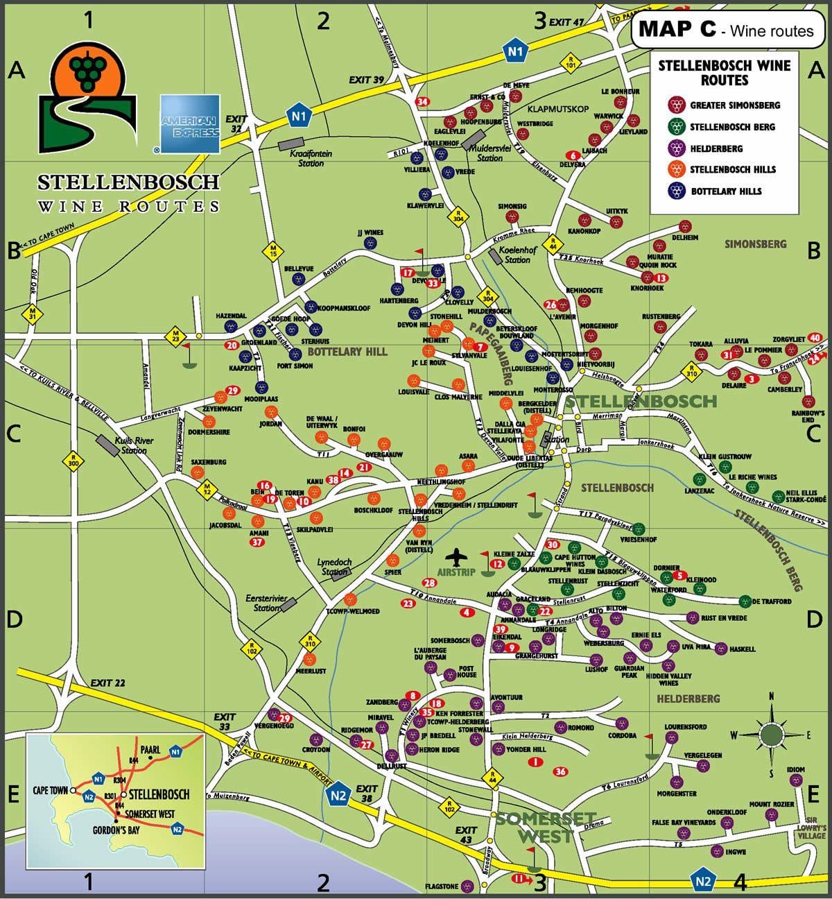 kart şərab yolu "yol xəritəsi" cape town