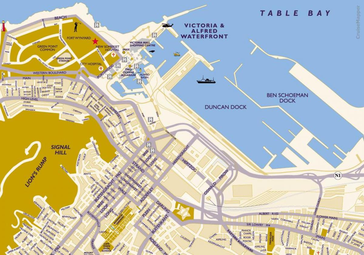 port cape town birbaşa xəritə