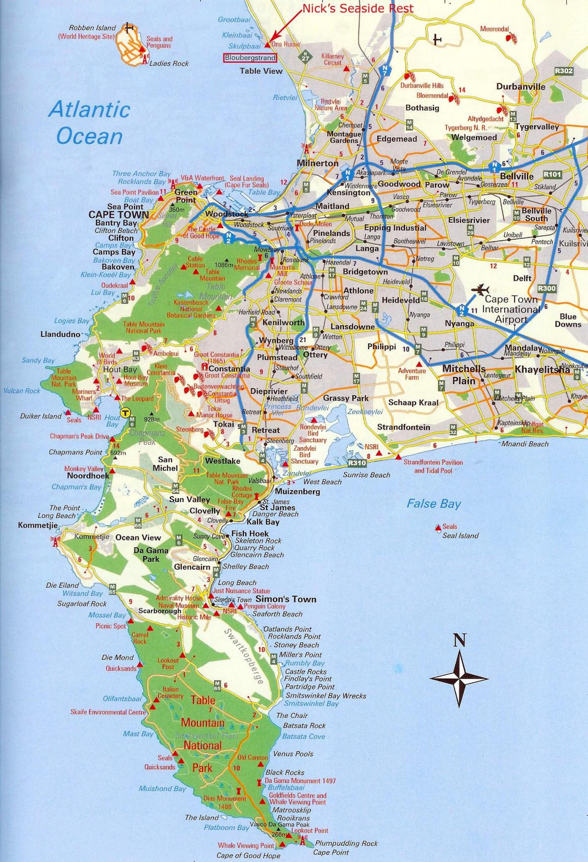 xəritədə cape town