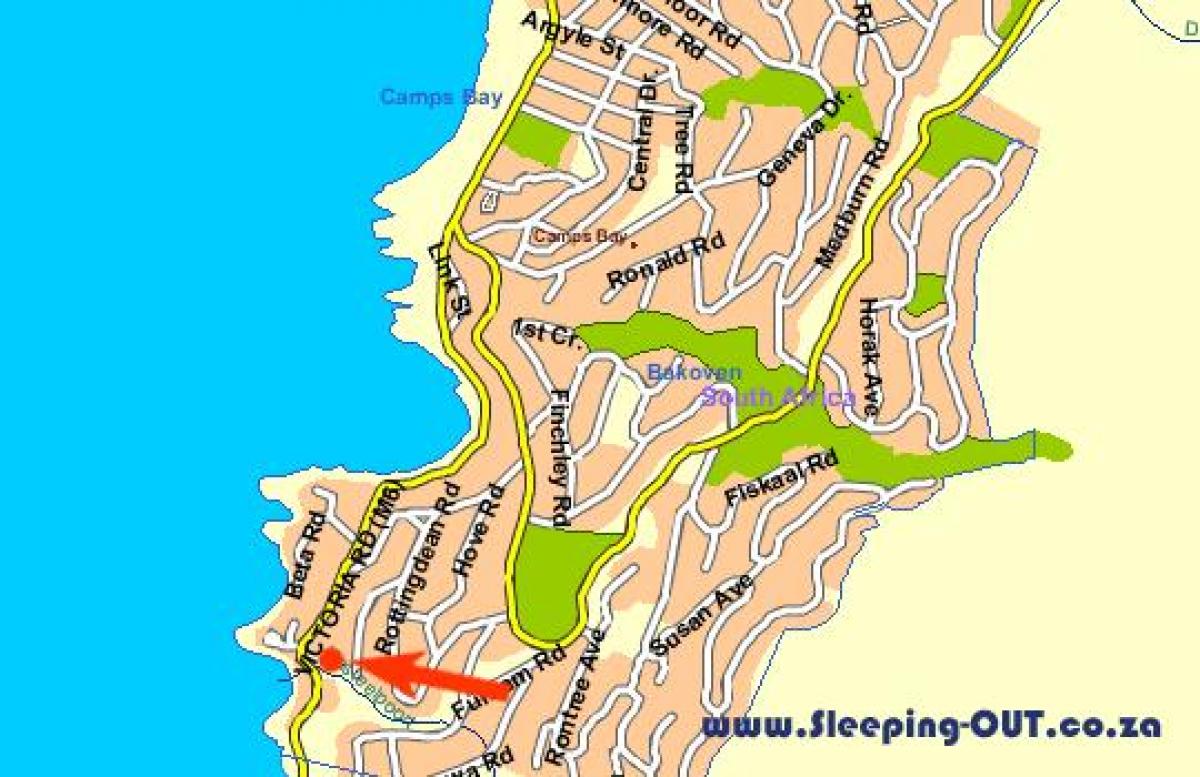 xəritə görünüşü cape town okean 