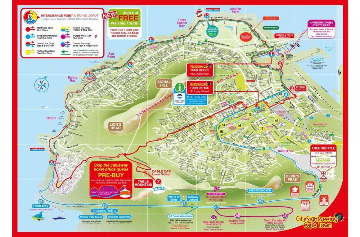 qırmızı avtobus cape town marşrut xəritəsi