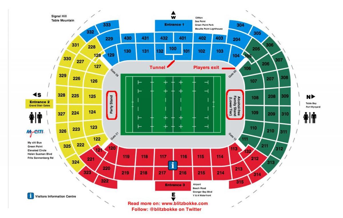 kart Кейптаунский stadionu