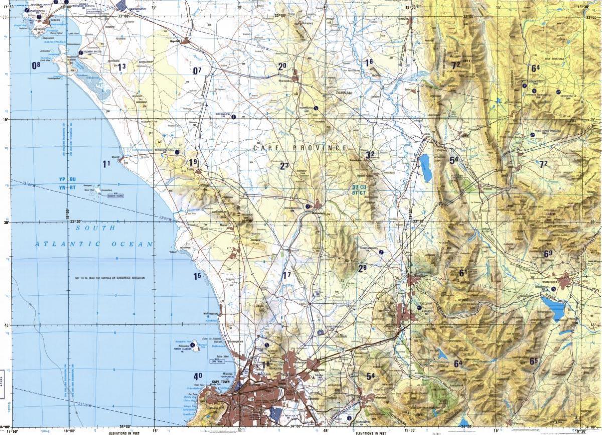 Cape town topoqrafik xəritə