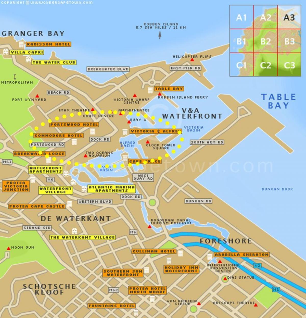 cape town sahilde xəritə