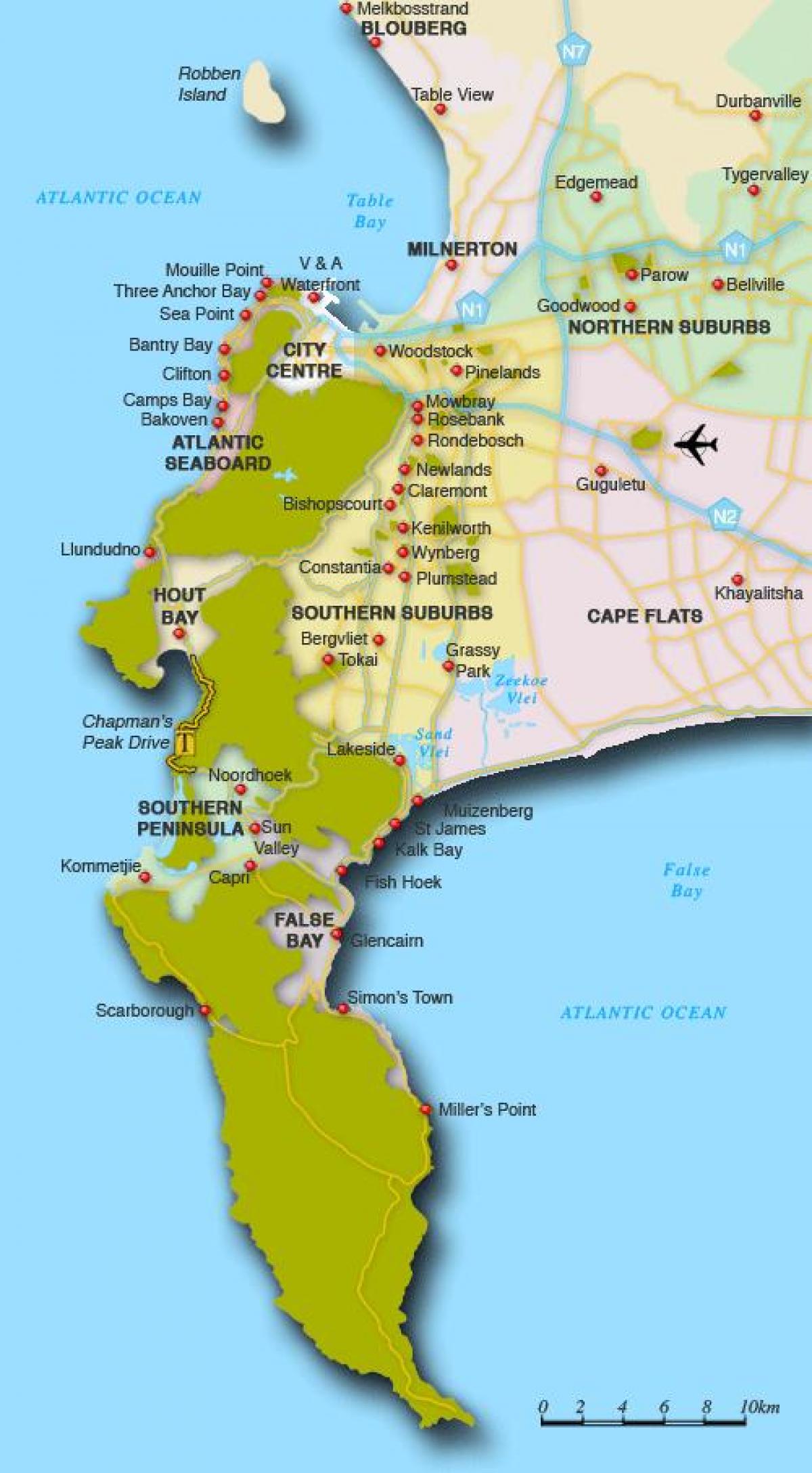 kart şimal ətrafında cape town