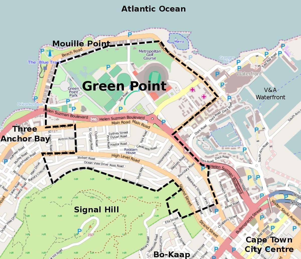 Qrin point, cape town xəritəsi