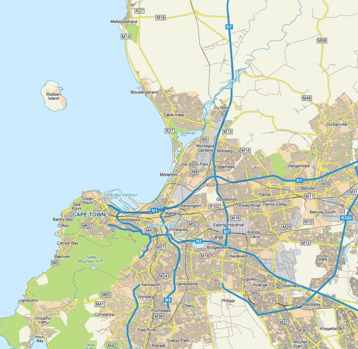 милнертон, cape town xəritə