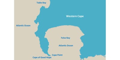 Xəritə Cənubi Afrikanın Cape Town