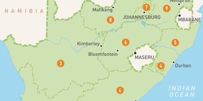 Cape town Cənubi Afrika xəritədə