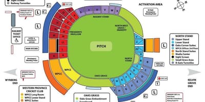 Stadion "Ньюлэндс" сверчок xəritə