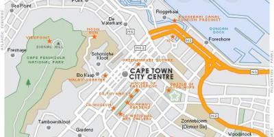 Şəhərin xəritəsi cape town əsrin 